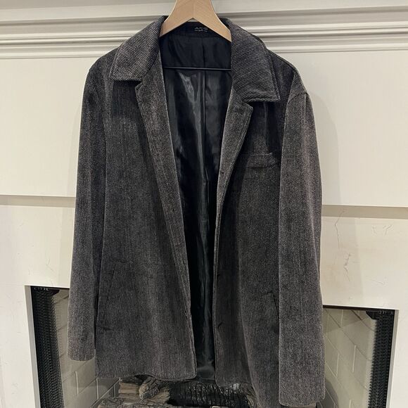 Men's Black Elephant Corduroy Feel Blazer Sport Coat 3 Button - Picture 1 of 11